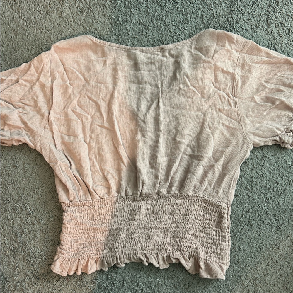Pink Ruffled V-Neck Top - Picture 2 of 3